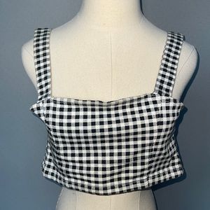 Black and White Gingham Crop Top